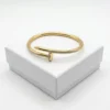 Title Crystal Nail Anti-Tarnish Bracelet | 18K Gold PVD