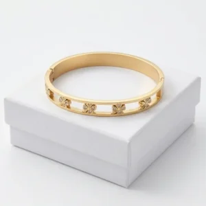 Five-Leaf Clover Anti-Tarnish Bracelet | 18K Gold PVD