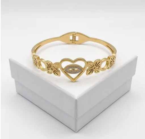 Evil Eye Heart Bracelet | Anti-Tarnish 18K Gold PVD