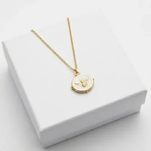 Honeybee Coin Anti-Tarnish Chain With Pendent | 18K Gold Plating