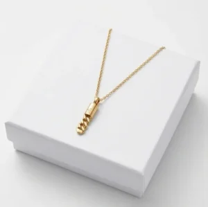 Cuban Bar Anti-Tarnish Chain With Pendent| 18K Gold Plating