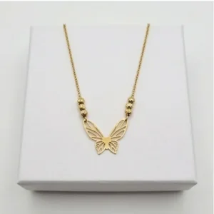 Filigree Butterfly Chain With Pendent| 18K Gold Plating