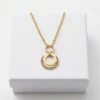 Grecian Circle Anti-Tarnish Chain With Pendent| Gold