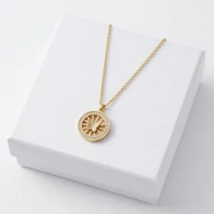Dharma Wheel Anti-Tarnish Chain With Pendent| 18K Gold Plating