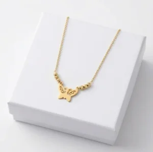 Filigree Butterfly Anti-Tarnish Chain With Pendent | 18K Gold Plating