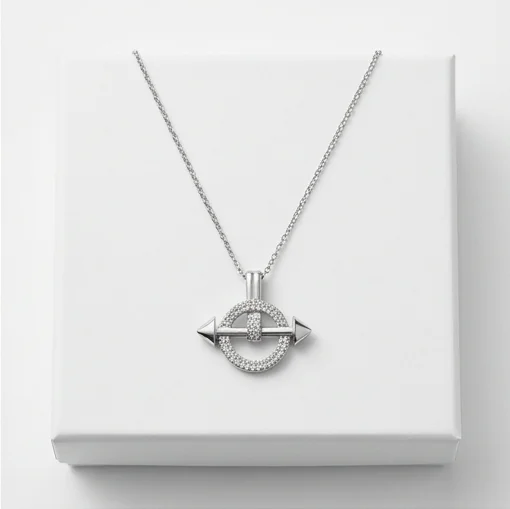 Glace Spike Anti-Tarnish Chain With Pendent | Silver Plating