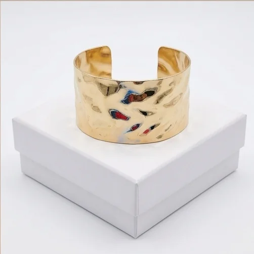 Hammered Molten Style Anti-Tarnish Bracelet | 18K Gold Plating