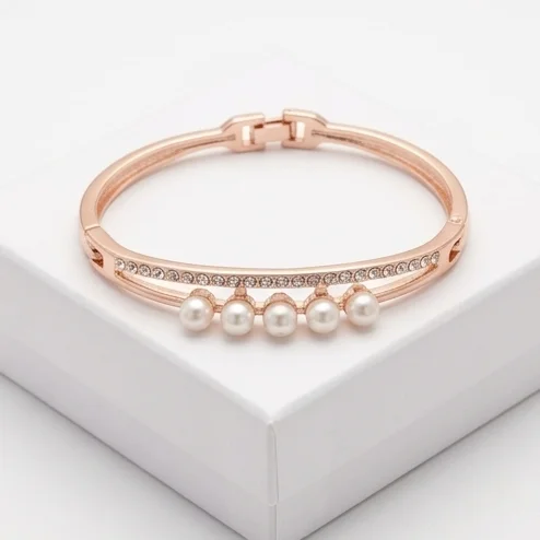 Graceful Pearl Fashion Bracelet | Rose Gold Plating