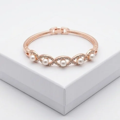 Infinity Pearl Fashion Bracelet | Rose Gold Plating
