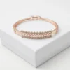Regal Triple-Row Fashion Bracelet | Rose Gold Plating