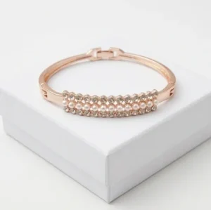 Regal Triple-Row Fashion Bracelet | Rose Gold Plating