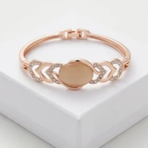 Oval Medallion Fashion Bracelet | Rose Gold Plating