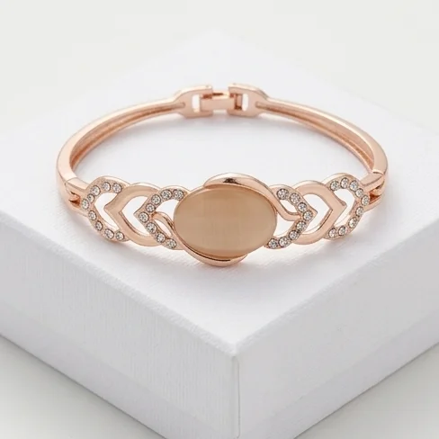 Oval Medallion Fashion Bracelet | Rose Gold Plating
