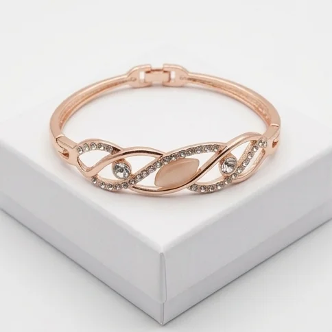 Serpentine Wave Fashion Bracelet | Rose Gold Plating