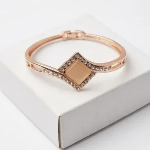 Diamond Deco Fashion Bracelet | Rose Gold Plating