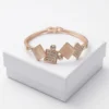Mosaic Rhombus Fashion Bracelet | Rose Gold Plating