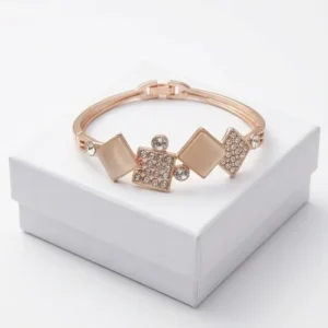 Mosaic Rhombus Fashion Bracelet | Rose Gold Plating