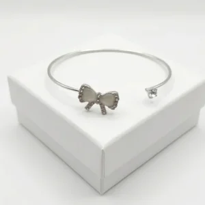 Crystal Bow Fashion Bracelet | Silver Plating
