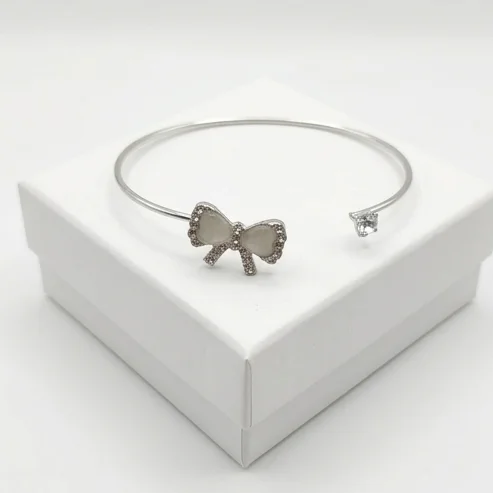 Crystal Bow Fashion Bracelet | Silver Plating