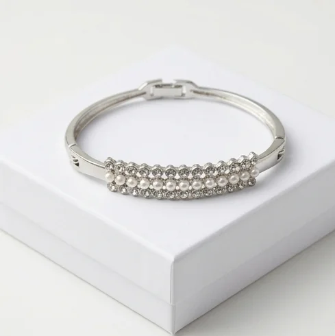 Glimmer Pearl Fashion Bracelet | Silver Plating