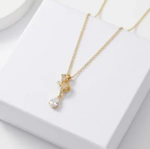 Dainty Droplet Chain With Pendent | Gold Finishing