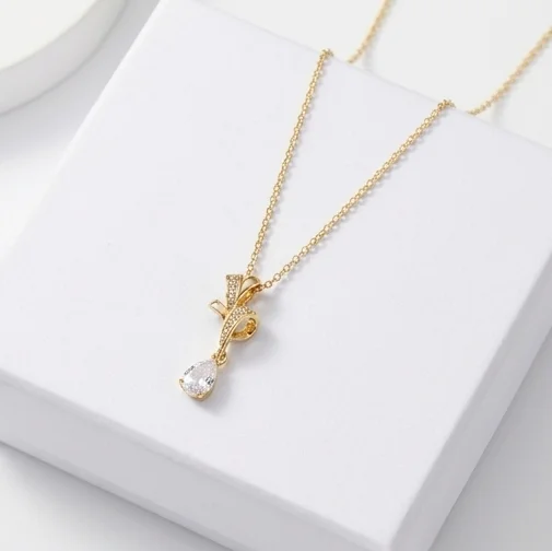 Dainty Droplet Chain With Pendent | Gold Finishing