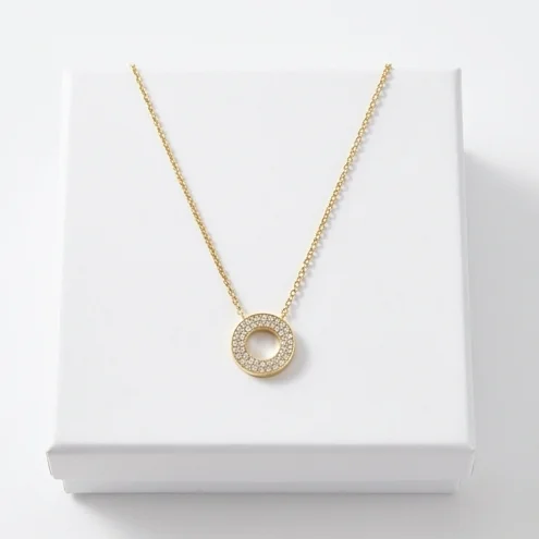 Glace Circle Chain With Pendent | Gold Finishing