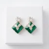 Square Emerald Green Crystal Geometric Fashion Earring