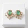 Oval Mint Green Marquise Fan Fashion Earring