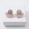 Sunburst Lavender Baguette Crystal Fashion Earring