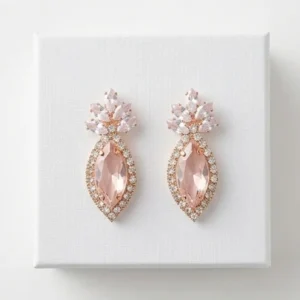 Marquise Drop Champagne Crystal Floral Fashion Earring