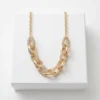 Chunky Mesh Link Fashion Necklace | Gold Finishing