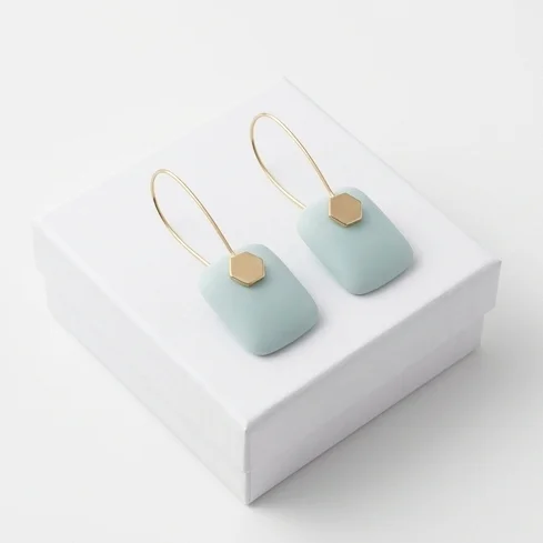 Arctic Hex Geometric Ear Ring | 18K Gold Plating