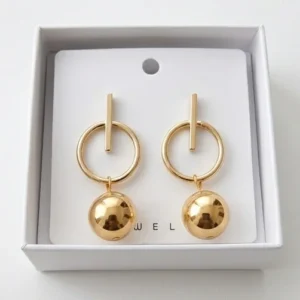 Geometric Globe Anti-Tarnish Ear Ring | Gold Plating