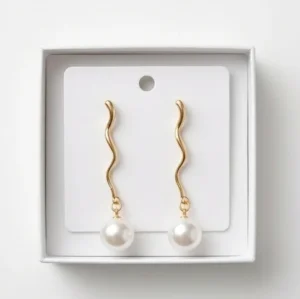 Sinuous Pearl Anti-Tarnish Ear Ring | 18K Gold Plating