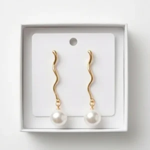 Sinuous Pearl Anti-Tarnish Ear Ring | 18K Gold Plating