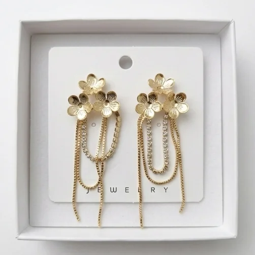 Golden Flora Anti-Tarnish Ear Ring | 18K Gold Plating