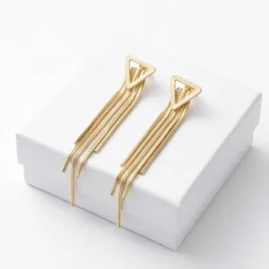 Triangle Fringe Anti-Tarnish Ear Ring | Gold Plating