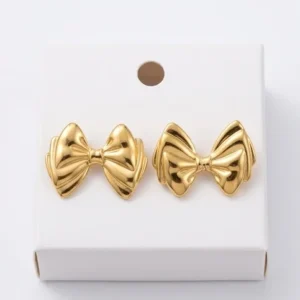 Bow Design Anti-Tarnish Ear Ring | 18K Gold Plating