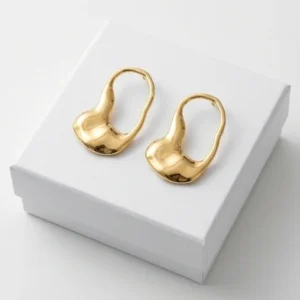 Amorphous Sculpt Anti-Tarnish Ear Ring | Gold Plating