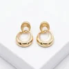 Dual Circle Anti-Tarnish Ear Ring | Gold Plating