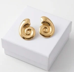 Spiral Shell Anti-Tarnish Ear Ring | Gold Plating