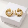 Croissant-Style Anti-Tarnish Ear Ring | 18K Gold Plating