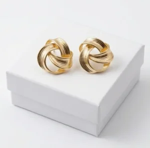 Knot Weave Anti-Tarnish Ear Ring | 18K Gold Plating