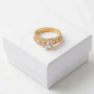 Serene Halo Anti-Tarnish Finger Ring | 18K Gold Plating