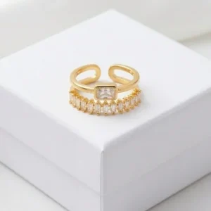 Serene Stack Anti-Tarnish Finger Ring | 18K Gold Plating
