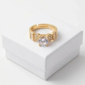 Eternal Spark Anti-Tarnish Finger Ring | Gold plating