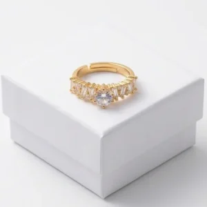 Celestial Spark Anti-Tarnish Finger Ring | Gold Plating