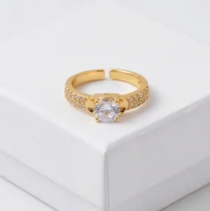 Aura Radiant Anti-Tarnish Finger Ring | 18K Gold Plating