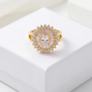 Aura Halo Anti-Tarnish Finger Ring | 18K Gold Plating